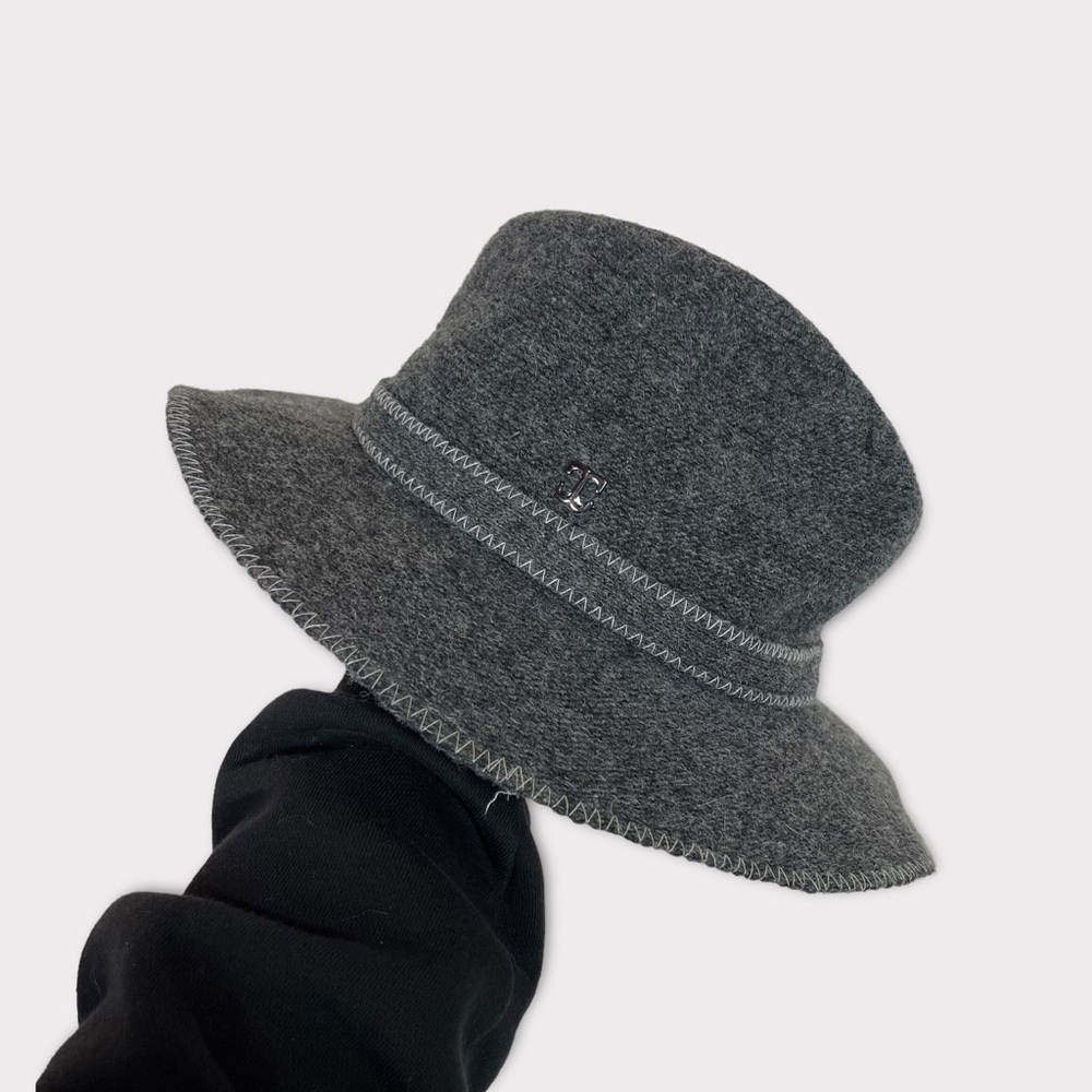 European Designer Callahan Millinery Hat Wool Blend‎ Fedora Classic Neutral Gray